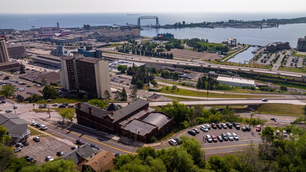Aerial view of downtown Duluth